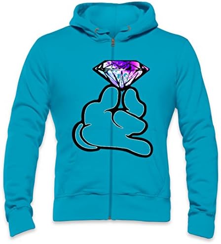 Dope Mickey Hands Diamond Mens Zipper Hoodie XX-Large