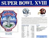 Super Bowl 18 Patch and Game Details Card