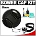 Bower 58mm Pro Series II Snap-on Front Lens Cap with Accesory Kit for Digital SLR Cameras