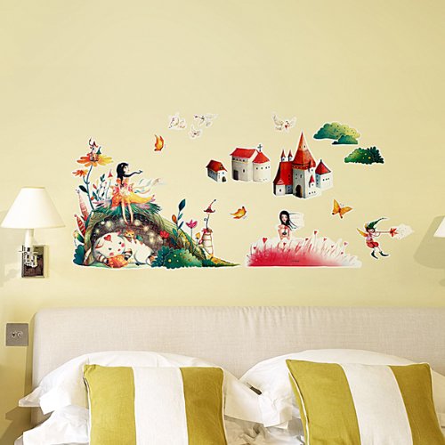Castle & Girl – Medium Wall Decals Stickers Appliques Home Decor