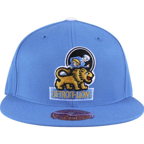 Mitchell & Ness Detroit Lions Throwback Team Color Logo Fitted Hat 8 1/4