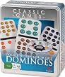 Cardinal Industries Double Fifteen Color Dot Dominoes in a Collectors Tin