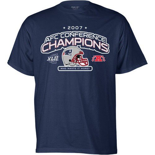 Buy Reebok New England Patriots Navy Blue 2007 AFC Conference Champions T-shirt by Reebok