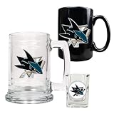 San Jose Sharks 15 Oz. Tankard, 15 Oz. Ceramic Mug & 2 Oz. Shot Glass NHL Gift Set