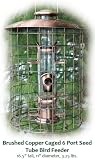 Woodlink Brushed Copper Caged 6 Port Seed Feeder