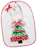 Mud Pie Santa Baby Bib, Tree Pique , 0-6 Months