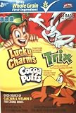 General Mills Lucky Charms, Cocoa Puffs, and Trix Three Bag 38.5 Total Ounce Value Box
