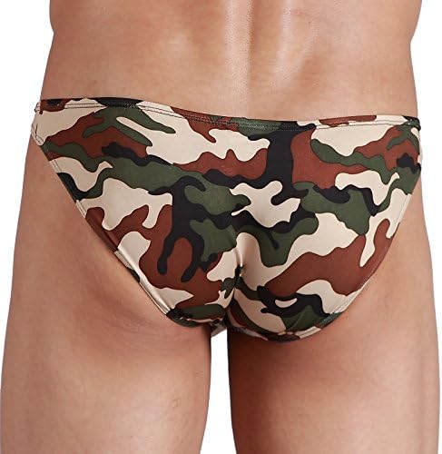 Sexy Men's Underwear Low Rise Shorts Briefs Small Camouflage Green