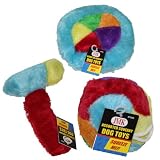 JMK Squeaky Dog Toys Set of 3 - Hammer, Frisbee And Ball