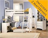 Lea Getaway Twin/Twin Bunk Bed with 2 mattresses included and Inside Delivery and Set-up
