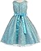 V Neck Sleeveless Lace Floral Pattern Satin Sash Flower Girl Dress Size 4-16