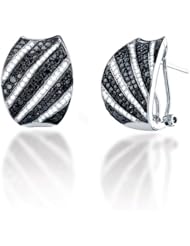 1.75ct 14k White Gold Black and White Diamond Earrings