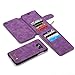 AIREBO 5161757 Dermis Handmade Genuine Cowhide Wallet Type Leather Case with Zipper for Samsung Galaxy S7 Edge, Purple