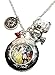 Beauty and The Beast Glass Domed Pendant Locket Necklace W/Charms