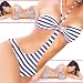 Monokini Badeanzug Bikini blau weiß Streifen