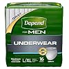 Depend for Men Underwear, [Large/Extra-Large], Maximum Absorbency, 16-Count Packages (Pack of 4)