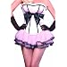 Leg Avenue - Chiffon Petticoat mit Spitze Trim - One Size - Rosa/Schwarz - A1703