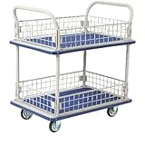 手押し台車:東正車輌 中国製プレス台車:両ハンドル・2段ネット付:CHC-127