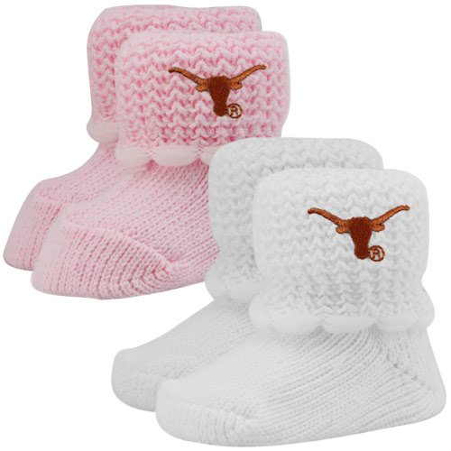 Texas Longhorns Infant Pink-White 2-Pack Non Kick-Off Booties (0-6 Months)