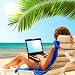 Surfing on the Beach. Laptop Display Is Cut with Clipping Path - 18