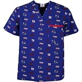Scrub Dudz New York Giants Printed Scrub Top XX Large