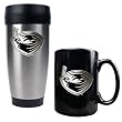 Atlanta Thrashers Stainless Steel Travel Tumbler & Black Ceramic Mug Set - Primary Logo NHL Hockey