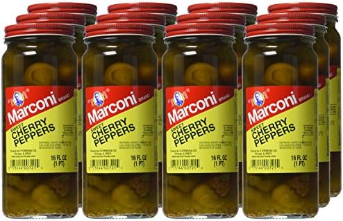 Marconi Sweet Cherry Pepper, 16 Ounce (Pack of 12)