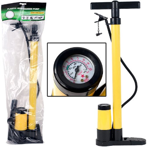 Hand Bicycle Pump with Built-in Pressure Gauge
