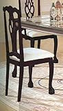 Set of 2 Antique Queen Anne Style Cherry Finish Wood Dining Chairs Chair