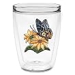 Butterfly w/Yellow Flowers 16 oz Insulated Beverage Tumbler, Clear