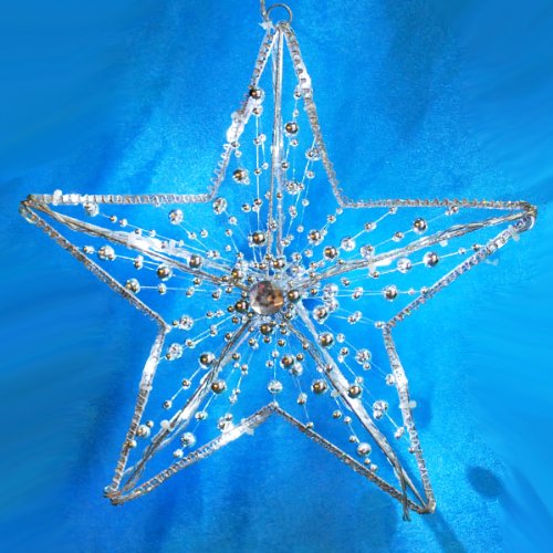 led silver star lighted christmas tree topper