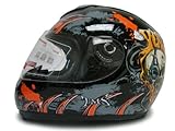 Black Skull Headphone Full Face Motorcycle Street Sport Bike Helmet DOT (XXLarge)