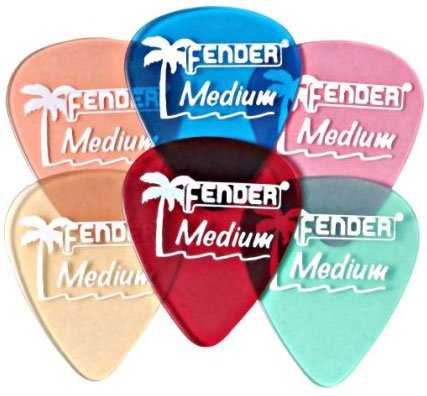 MusicalInstruments: Fender California Clears Pickpack  12 Pk  Shell Pink, Med