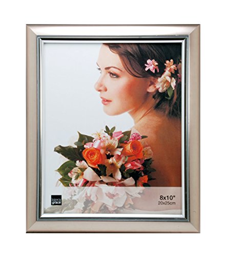 Kiera Grace Courtney Picture Frame, 8 by 10-Inch, Titanium with Silver Accent