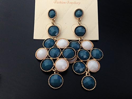 Dark Green Earring Hanging with Crystals