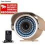 VideoSecu 540TVL Outdoor Infrared Day Night Home CCTV Security Camera 1/3" SONY CCD High Resolution 54 Long range IR Leds 16mm Lens 1000MA Camera Power Supply 1PT