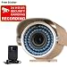 VideoSecu 540TVL Outdoor Infrared Day Night Home CCTV Security Camera 1/3" SONY CCD High Resolution 54 Long range IR Leds 16mm Lens 1000MA Camera Power Supply 1PT