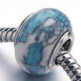 PugsterJewelryJulyBirthstoneHeart925SterlingSilverHeartBeadsFitsPandoraCharmBracelet
