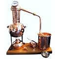 Destille 0,5 Liter Modell "Kalif" mit Aromakorb, Thermometer und Spiritusbrenner (aktuelles Modell; Premiumedition mit Spiritusbrenner, Aromakorb und zus�tzlichem Destillatauffangbecher). Ideal f�r die Herstellung von Schn�psen, Geisten und �therischen �len (Hydrolate).