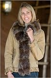 Women's Jungle Lamb Shearling Coat with Fox Trim