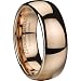 Rose Gold Tungsten Ring. 8mm. Domed & Polished. Timeless wedding band design. Size 11 (avail. 5 to 14) - RT8PDRG11