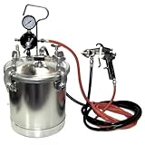 Pressure Tank Spray Gun with 1.5 mm Nozzle 2-1/2 Gal. Pressure Pot and Spray Gun with Hoses