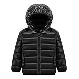 【YW】ダウンジャケット ファスナー帯帽ダウンジャケット無地のダウンジャケット (90cm, 黒い)