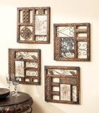 Set of 4 Embossed Leaf & Scroll Photo Frame Wall Art