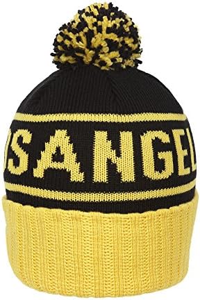 City Caps Knitted Cuffed Beanies w/ Pom - Los Angeles - Black/Yellow