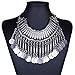 CHILDCITY Tibet Silver Dangle Round Coin Charm Bib Choker Collar Necklace