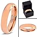 Tungsten Wedding Band Ring 5mm Men Women Comfort Fit 18k Rose Gold Plated Dome Brushed Size 7
