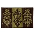 Home Murphy Damask Rug Collection - Chocolate/Green
