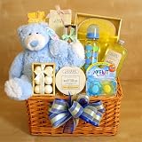 California Delicious Welcome to the World Baby Boy Basket