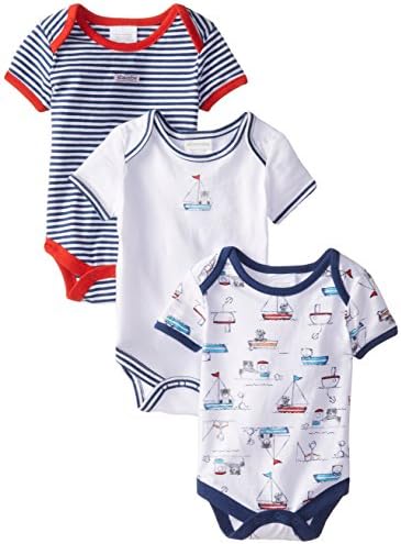 Baby Boys' Newborn Little Sailor 3 Pack Body Suits